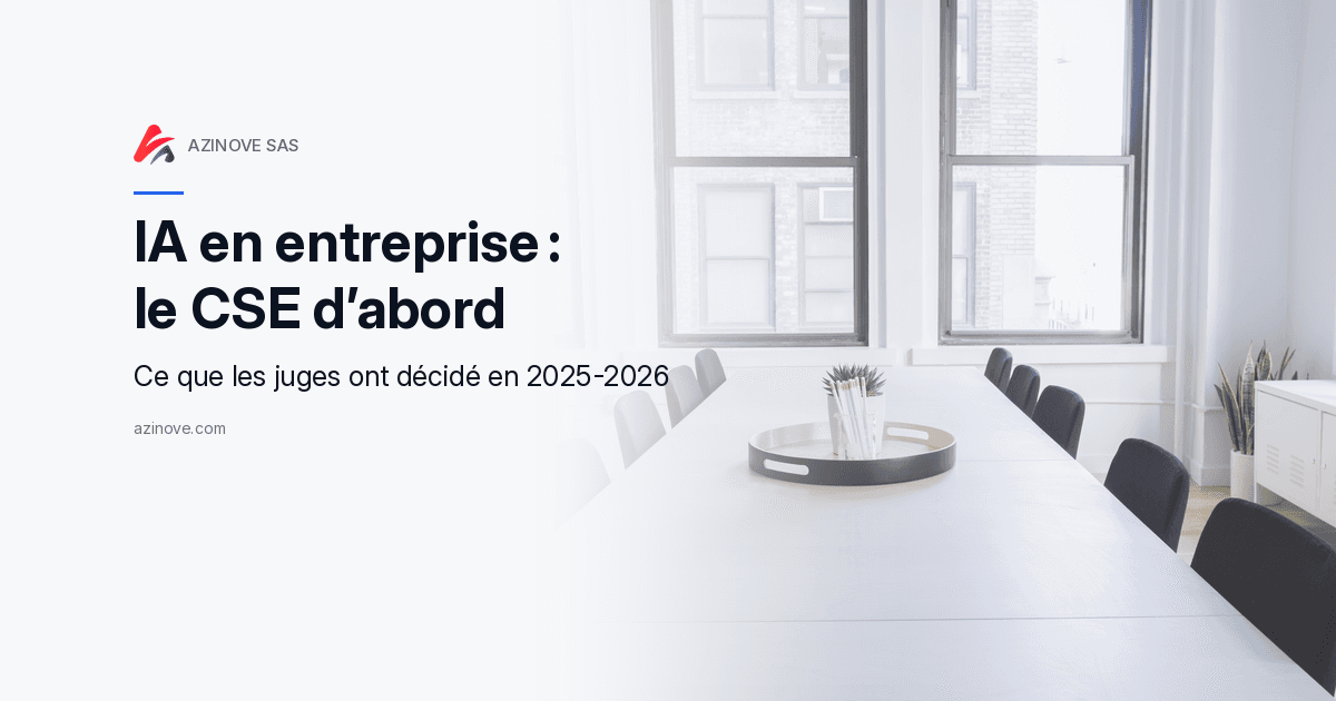 IA en entreprise : le CSE d’abord — Ce que les juges ont décidé en 2025-2026