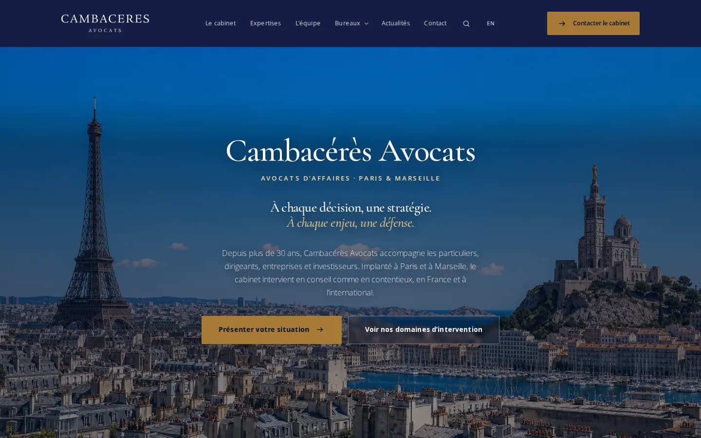 Cambacérès Avocats — موقع مكتب محاماة