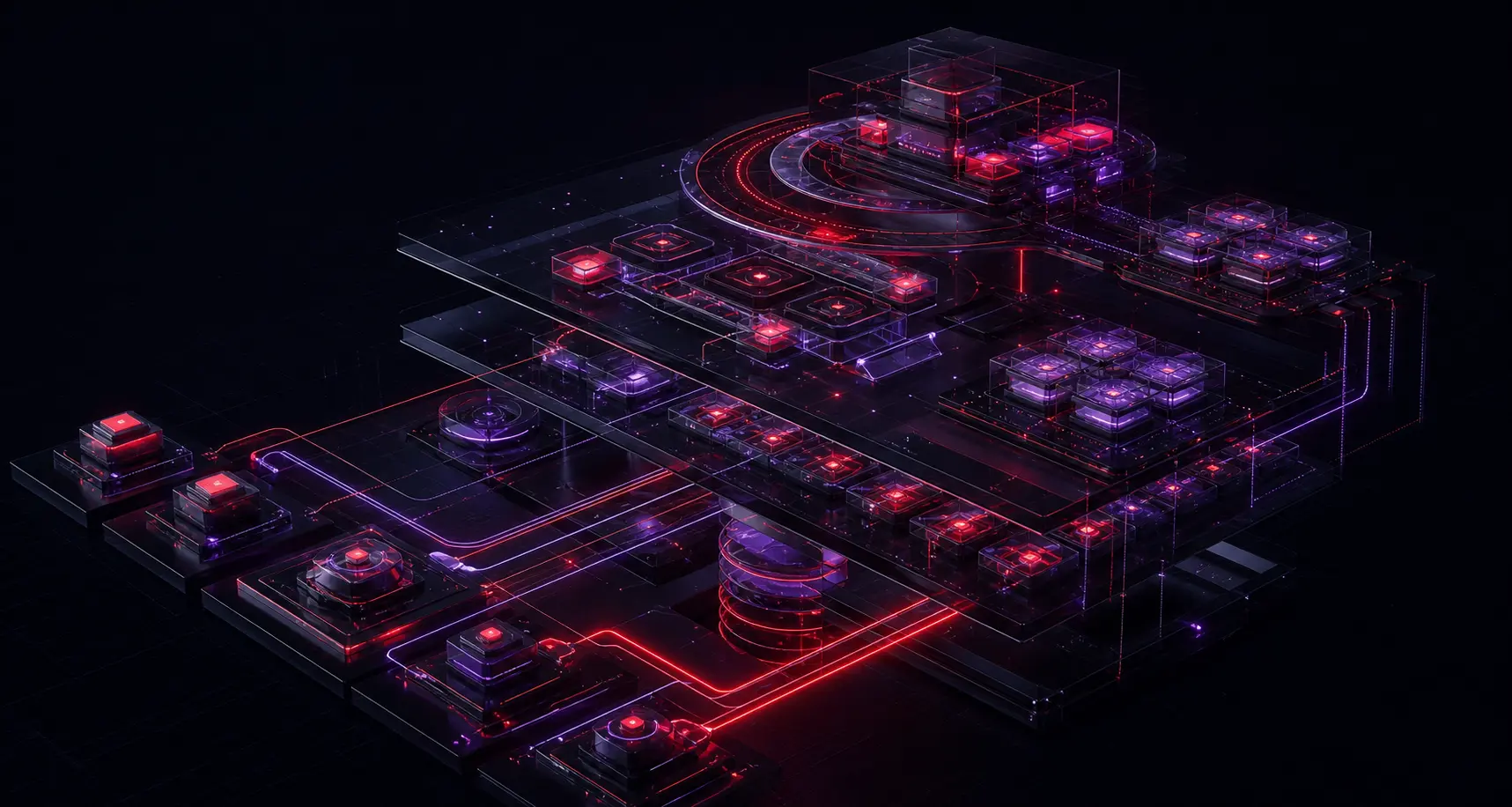 Abstract cloud architecture showing environments, deployments and observability signals
