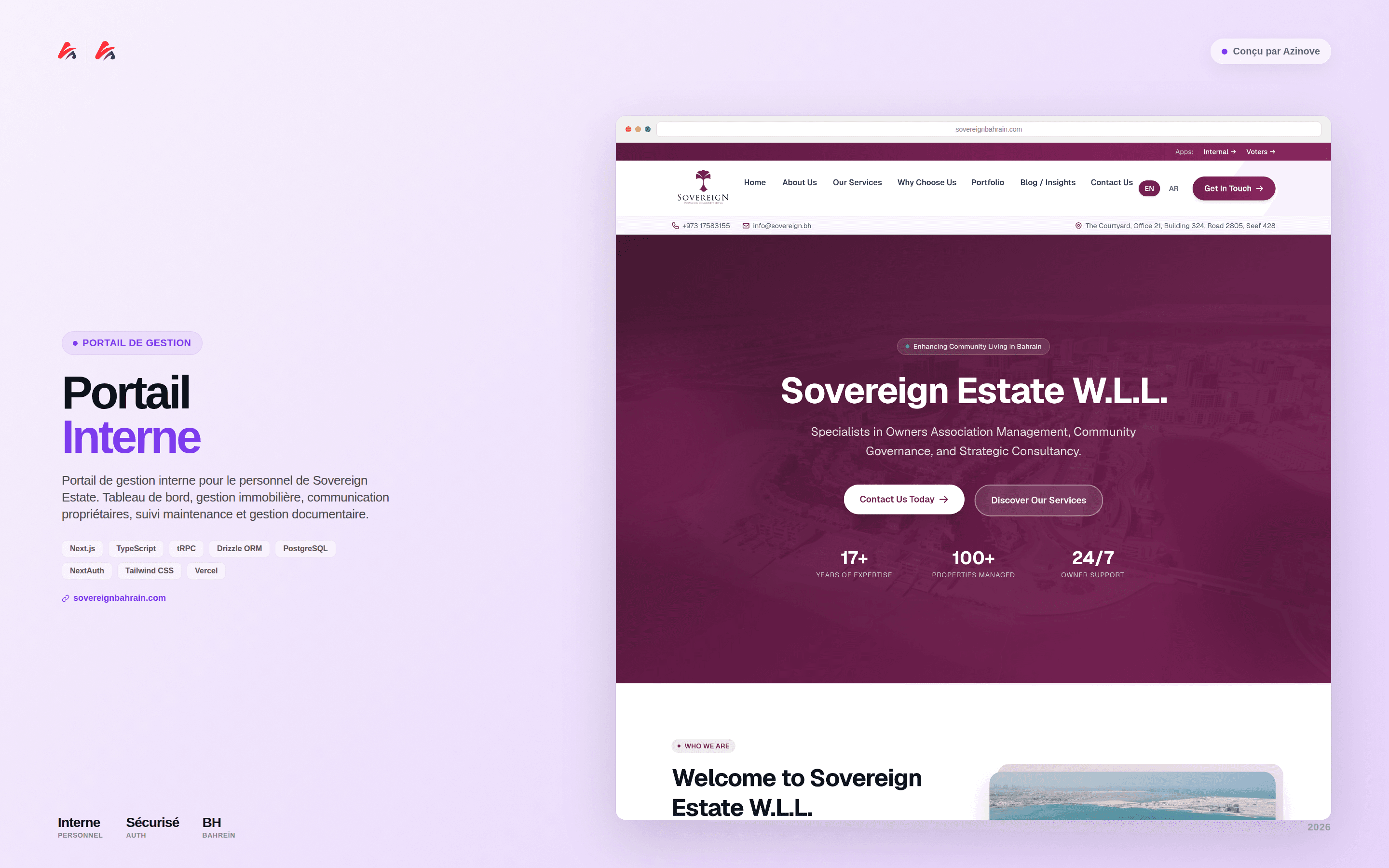 Sovereign Estate — Portail de gestion interne