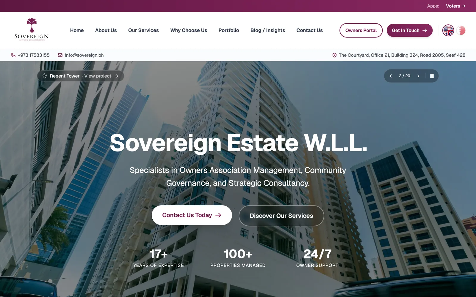 Sovereign Estate — Site web bilingue de l’entreprise